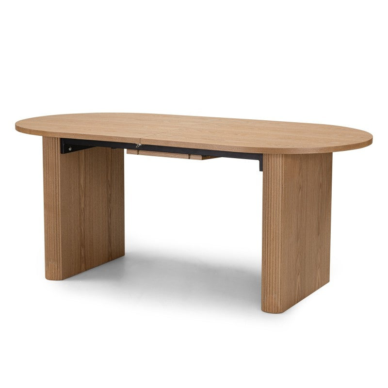 Masă extensibilă Inari, 180-220 cm, ovală, natur, furnir de frasin