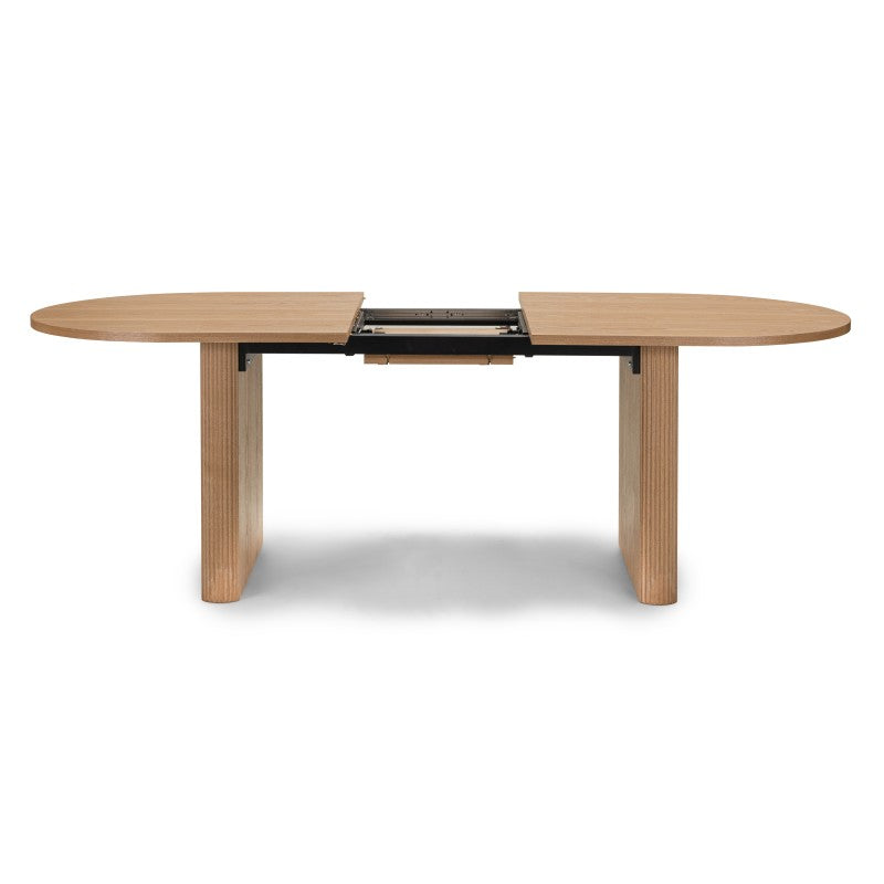 Masă extensibilă Inari, 180-220 cm, ovală, natur, furnir de frasin