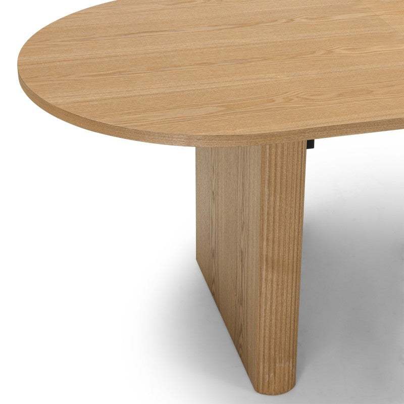 Masă extensibilă Inari, 180-220 cm, ovală, natur, furnir de frasin
