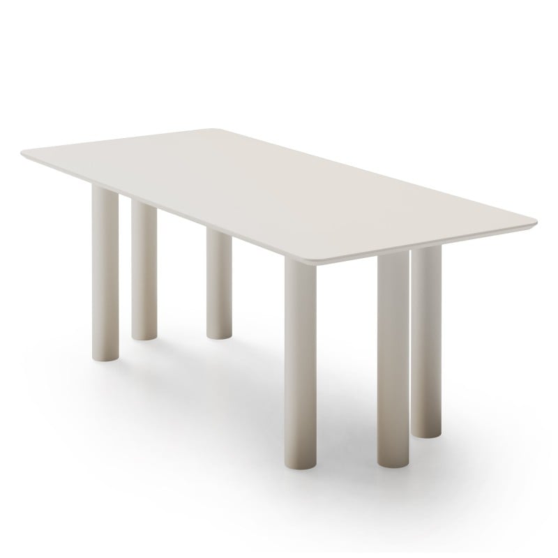 Masă extensibilă Loa, 140-200 cm, furnir de fag, cașmir, lemn de fag, rotunjită