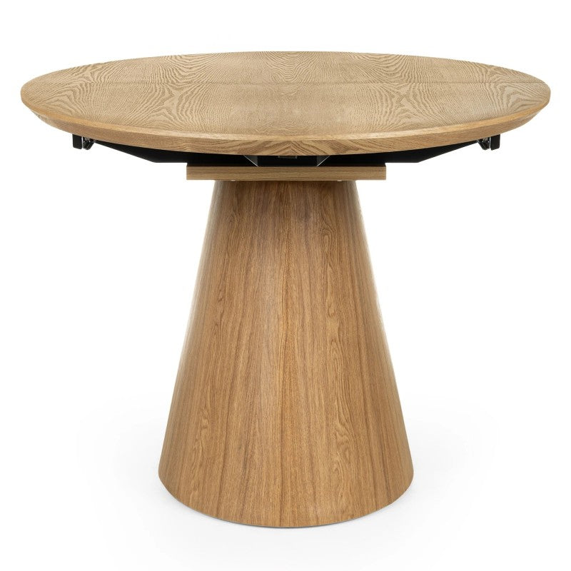 Masă extensibilă Solan, 160-200 cm, ovală, natur, furnir de frasin