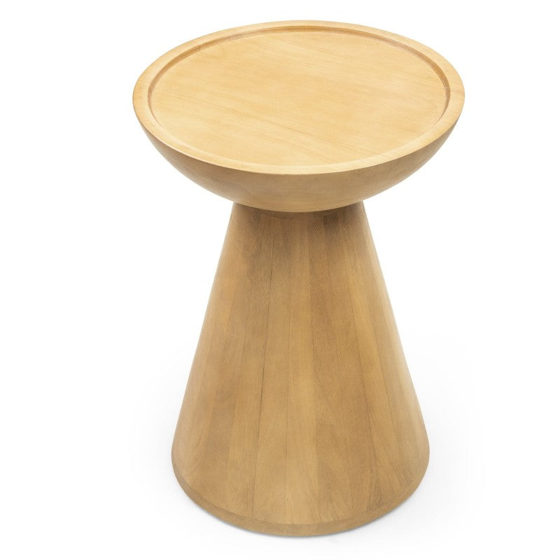 Măsuță auxiliară Arvika, 40 cm, rotundă, lemn de mango, forme rotunjite