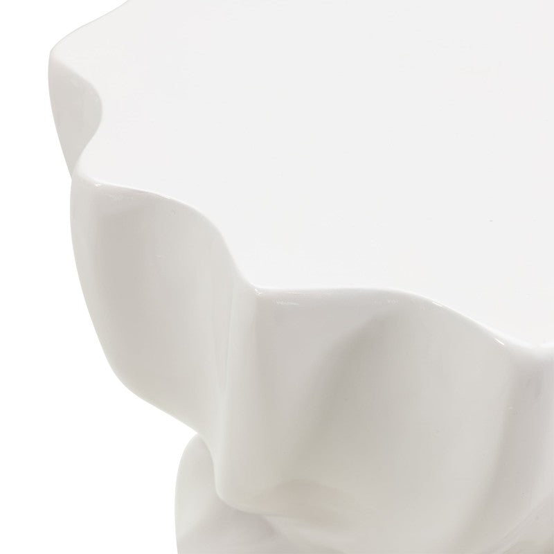 Măsuță auxiliară Bloom, 35 cm, gri-bej, lucioasă