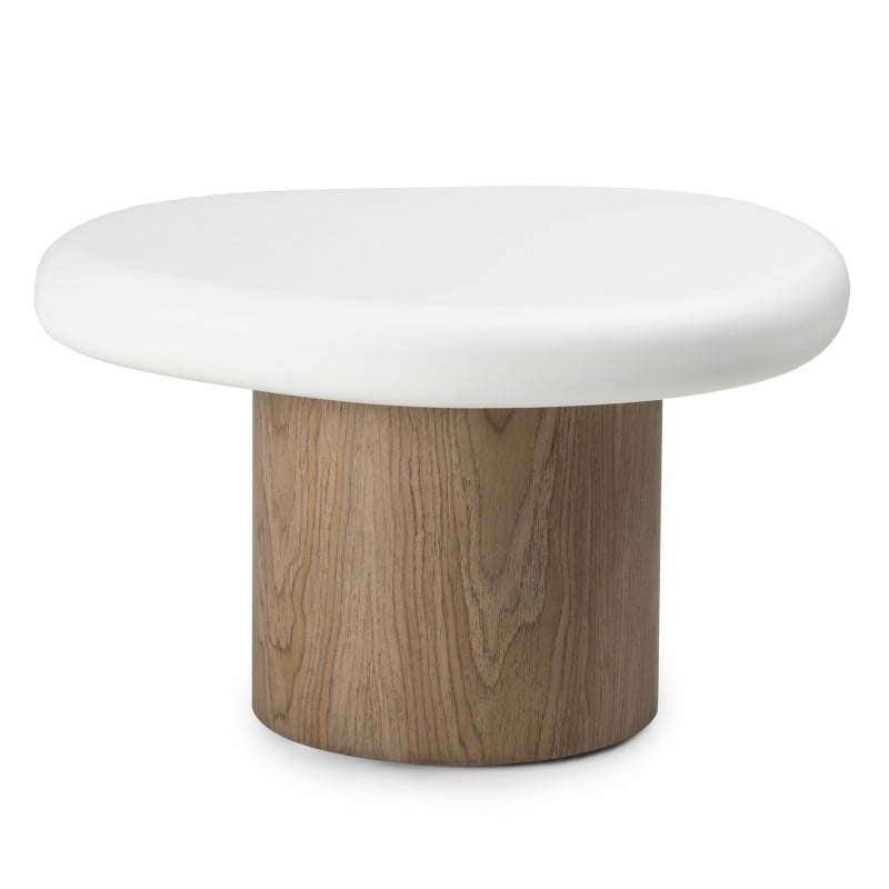 Măsuță de cafea Floe, 125 cm, albă/nuc