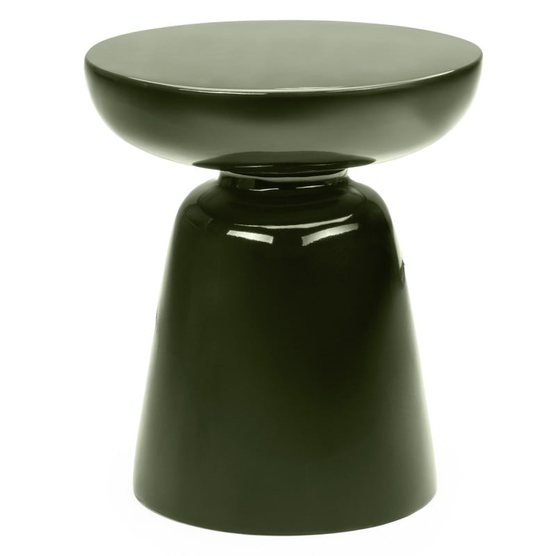 Măsuță auxiliară Logan, 40 cm, verde măsliniu, lucioasă