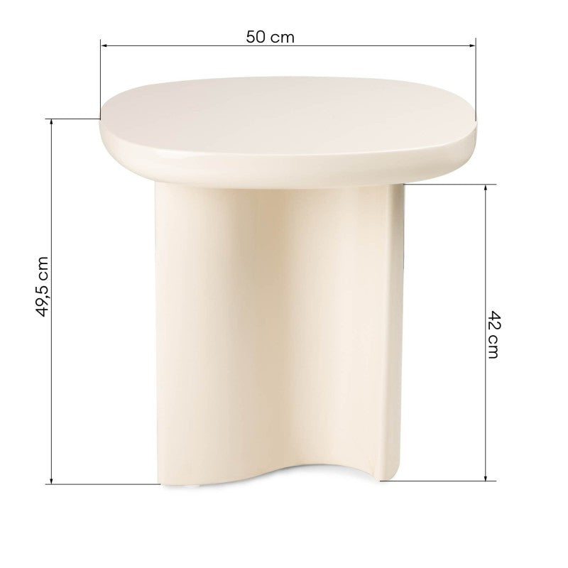 Măsuță auxiliară Puro, 50 cm, bej deschis, lucioasă