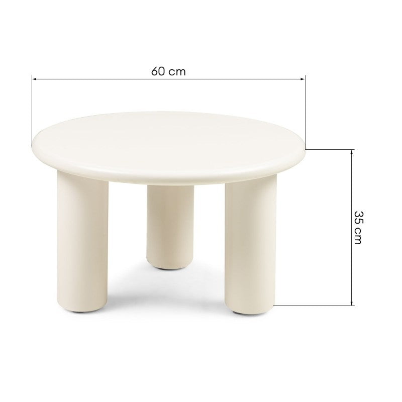 Măsuță de cafea Blair, 60 cm, crem, mată