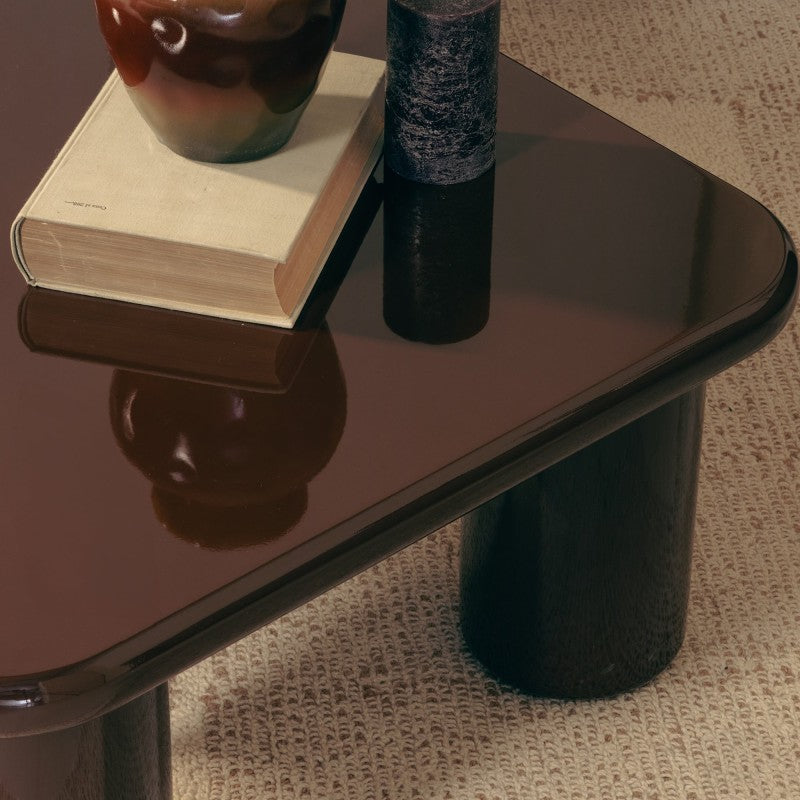 Măsuță de cafea Cherry, 70 cm, ciocolatiu, lucioasă