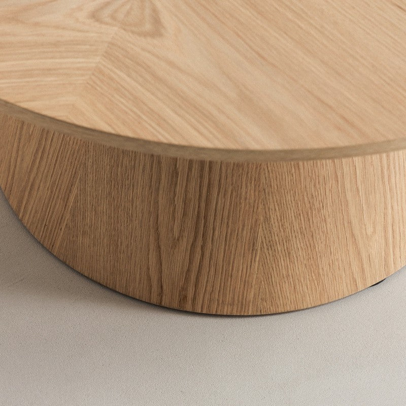 Măsuță de cafea Dalarna, 90 cm, rotundă, furnir de stejar natur