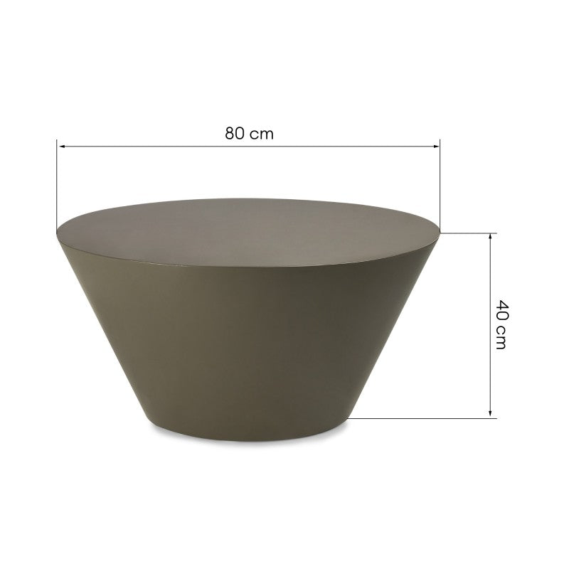 Măsuță de cafea Eclipso, 80 cm, verde-gri, lucioasă