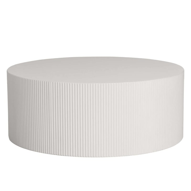 Măsuță de cafea Ermanno, 90 cm, gri-bej, canelată