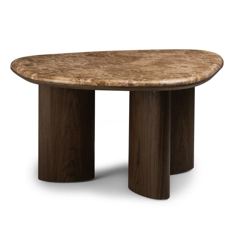 Măsuță de cafea Essence, 75 cm, nuc închis/marmură