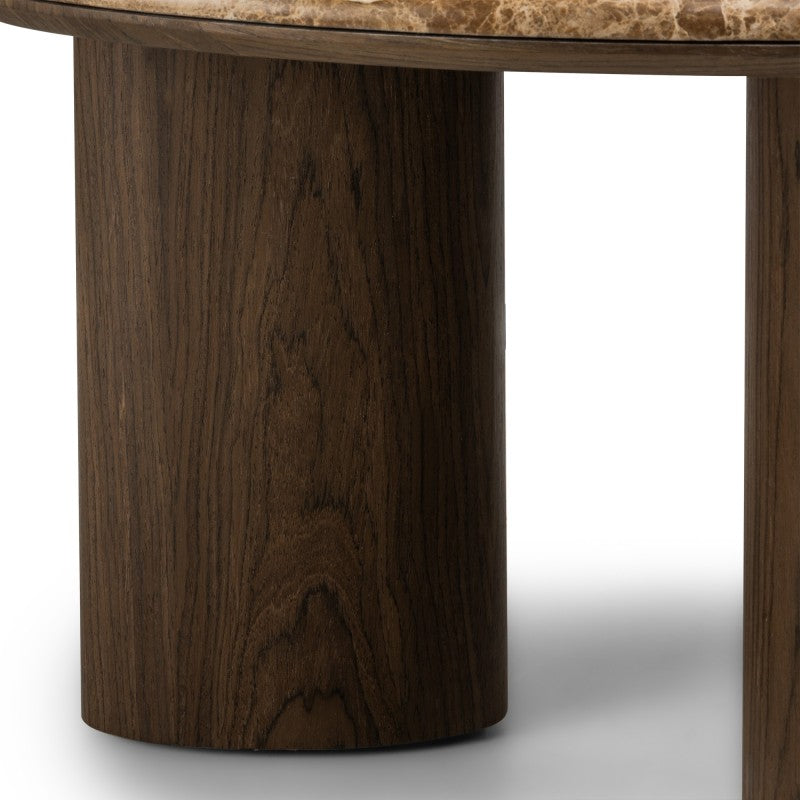 Măsuță de cafea Essence, 75 cm, nuc închis/marmură