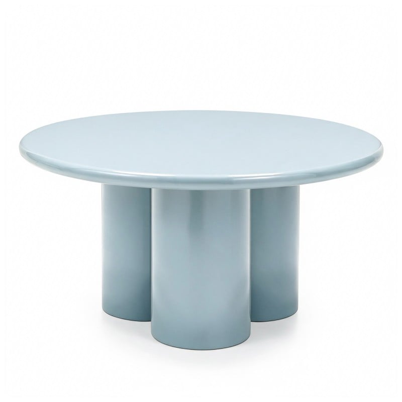 Măsuță de cafea Everett, 80 cm, albastră/gri, lucioasă