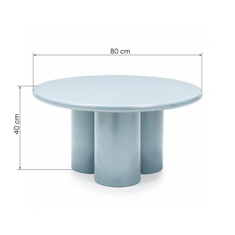 Măsuță de cafea Everett, 80 cm, albastră/gri, lucioasă