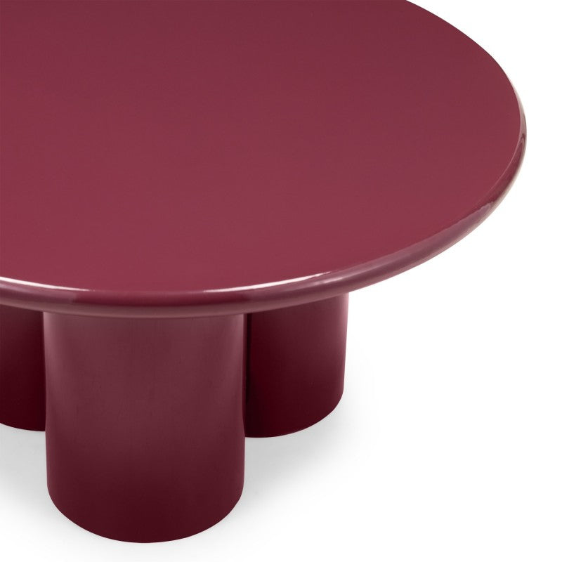 Măsuță de cafea Everett, 80 cm, vișiniu, lucioasă