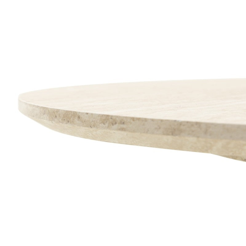 Măsuță de cafea Sakala II, 60 cm, rotundă, bej, efect de travertin