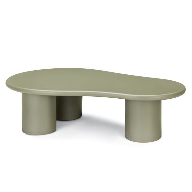 Măsuță de cafea Sucre, verde măsliniu, mată, forme rotunjite
