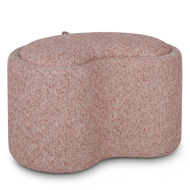 Set de 2 pufuri Pino, cu spațiu de depozitare, roz pal/maro/vișiniu